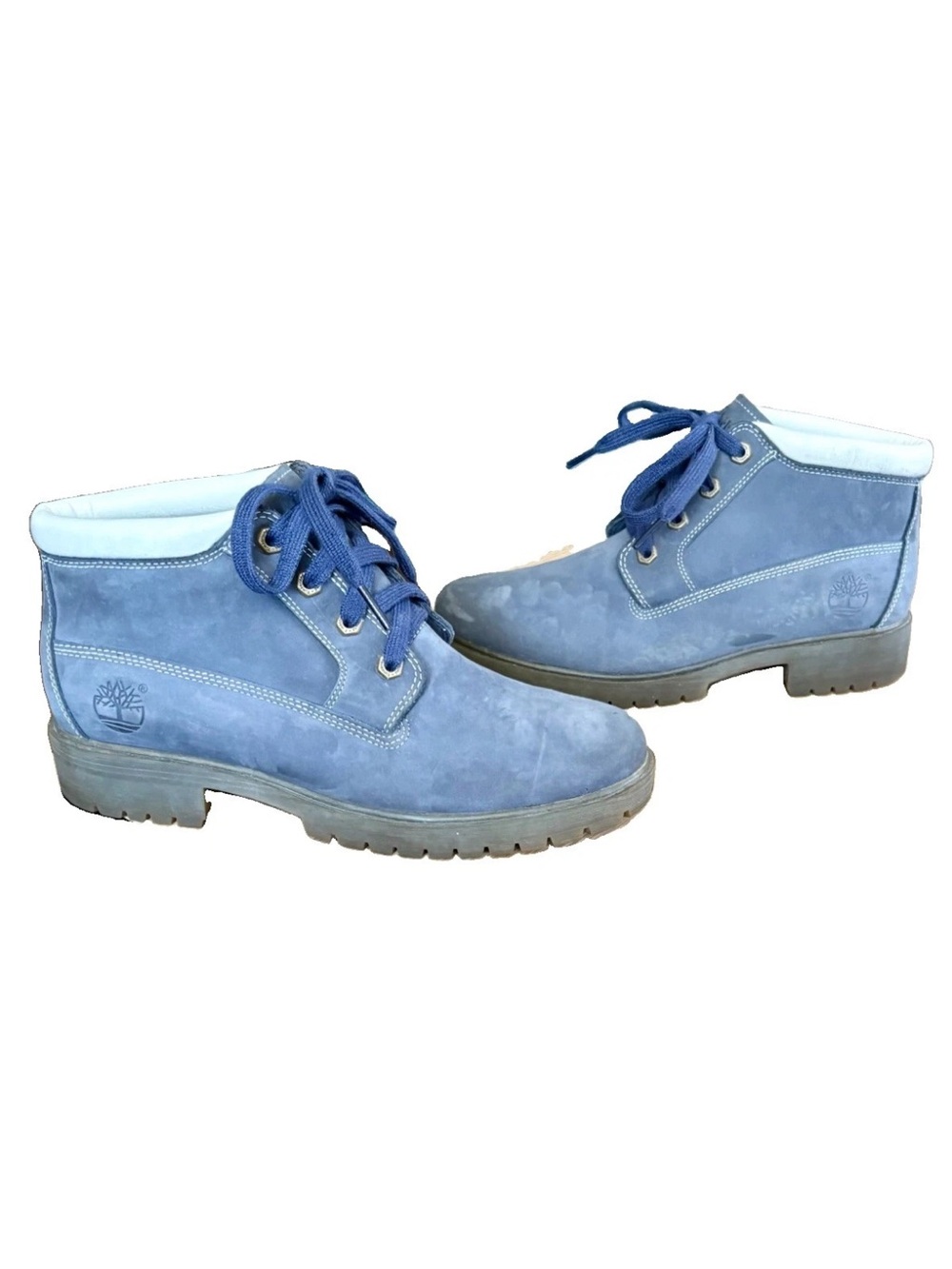 Vtg TIMBERLAND Y2K Blue Suede Chukka Bootie NELLIE Waterproof 69636 WMN 8.5 RARE